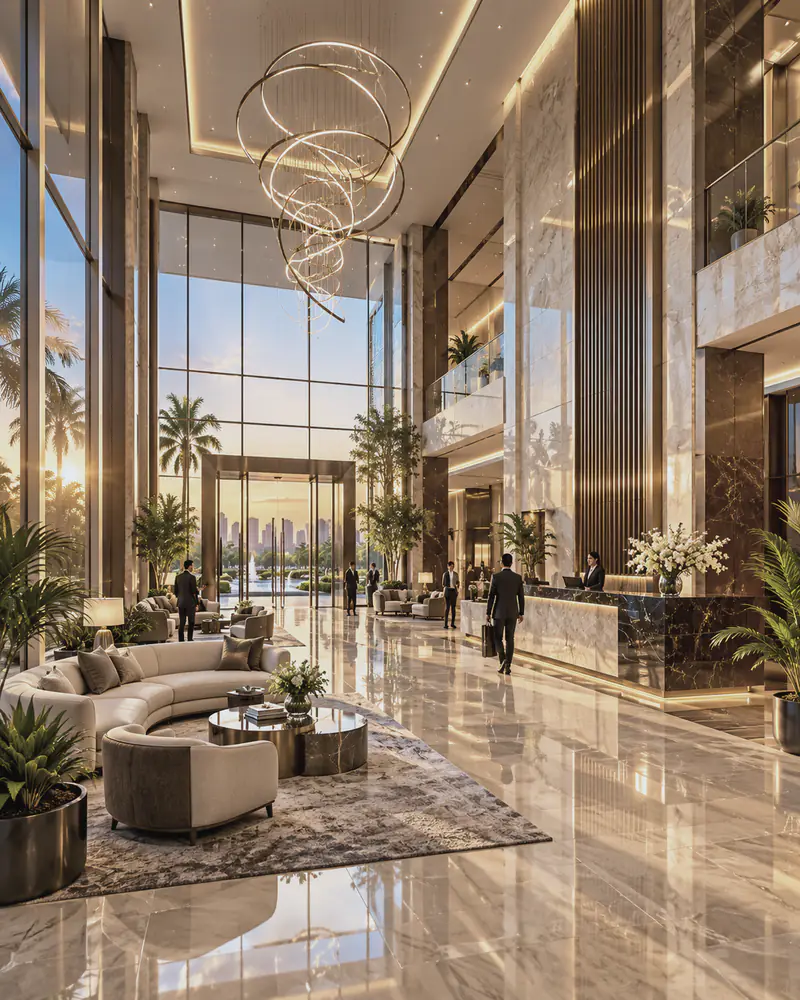 Premium office lobby, Ajmera commercial towers Wadala