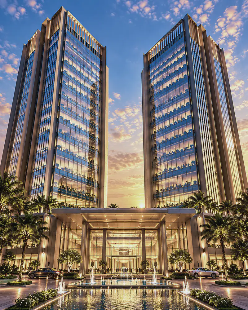 Ajmera twin commercial towers at Bhakti Park, Wadala (artist's impression)